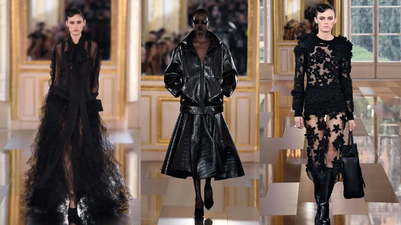 PFW: Valentino mostra a beleza da cor preta na coleção de Inverno 2024