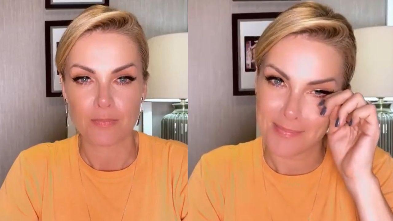 Ana Hickmann não contém as lágrimas em live contra violência contra a mulher