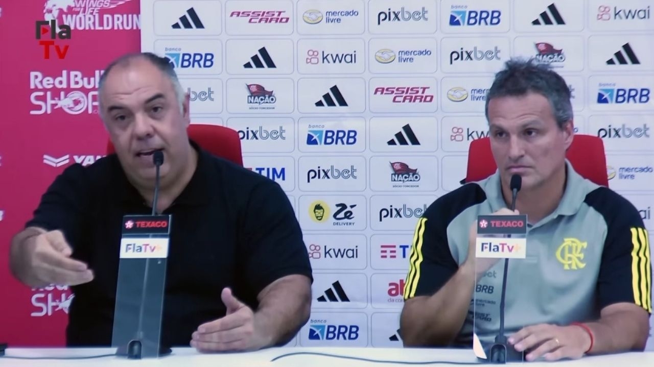 Diretoria do Flamengo concede entrevista coletiva e critica a arbitragem