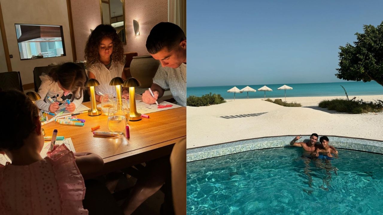 Cristiano Ronaldo aproveita férias ao lado de sua esposa e dos seus 5 filhos