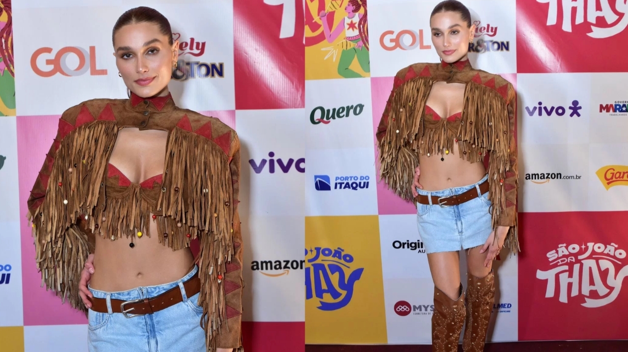 São João da Thay: Sasha Meneghel aposta em look com franja para o primeiro dia de evento