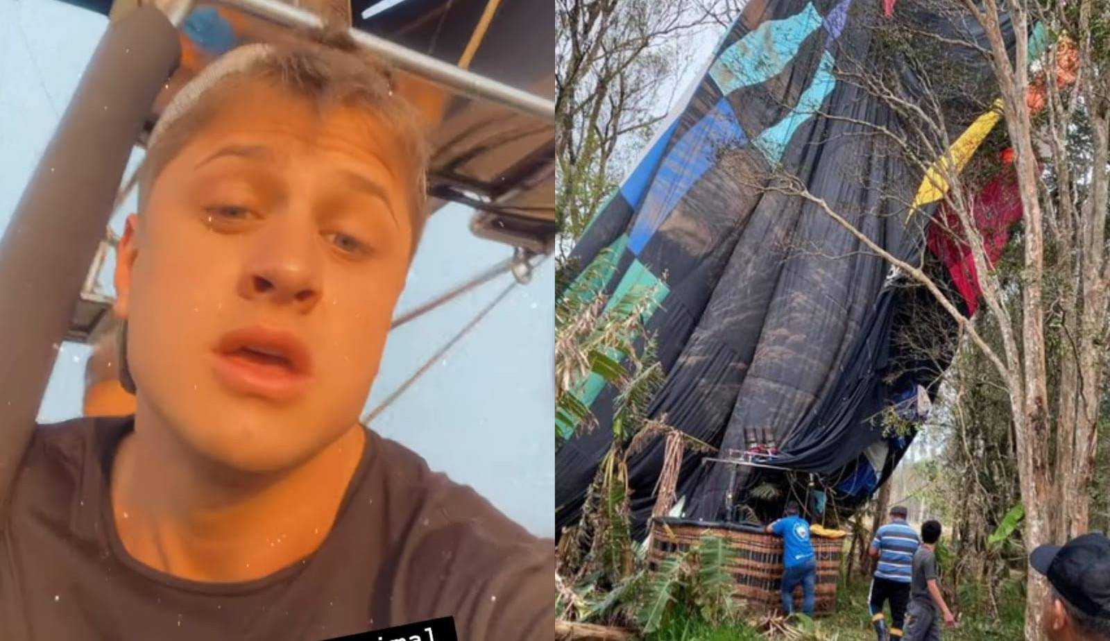 Passeio de balão com ex-BBB a bordo termina com pouso de emergência e 2 turistas feridos