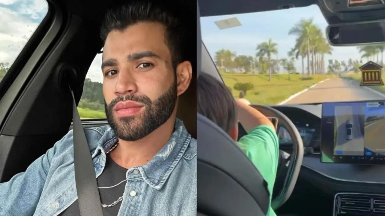 Filho de Gusttavo Lima dirigindo aos 7 anos gera investigação policial