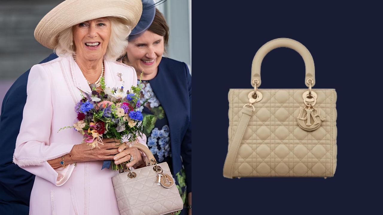 Rainha Camilla usa bolsa Lady Dior, peça favorita de Diana