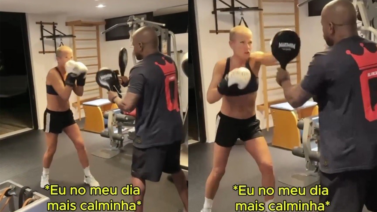 Xuxa Meneghel compartilha vídeo treinando boxe nas redes sociais