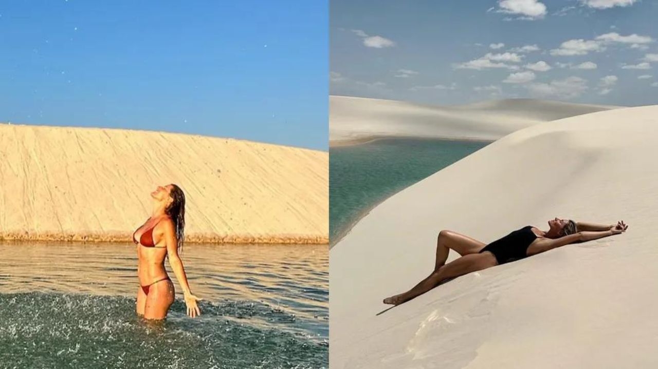Gisele Bündchen visita Lençóis Maranhenses e compartilha álbum de fotos no Instagram