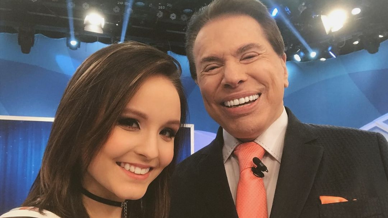 Larissa Manoela se emociona ao falar de Silvio Santos no programa do Domingão