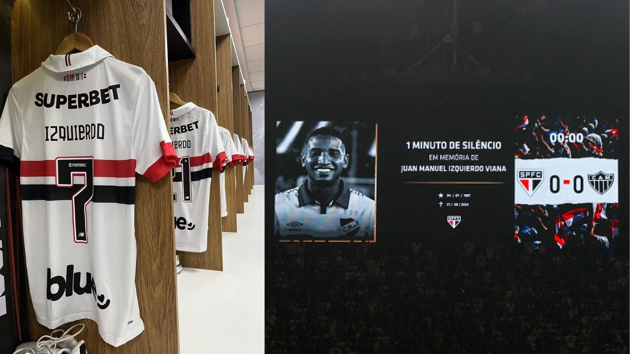 São Paulo presta homenagem a Juan Izquierdo em partida contra o Atlético-MG