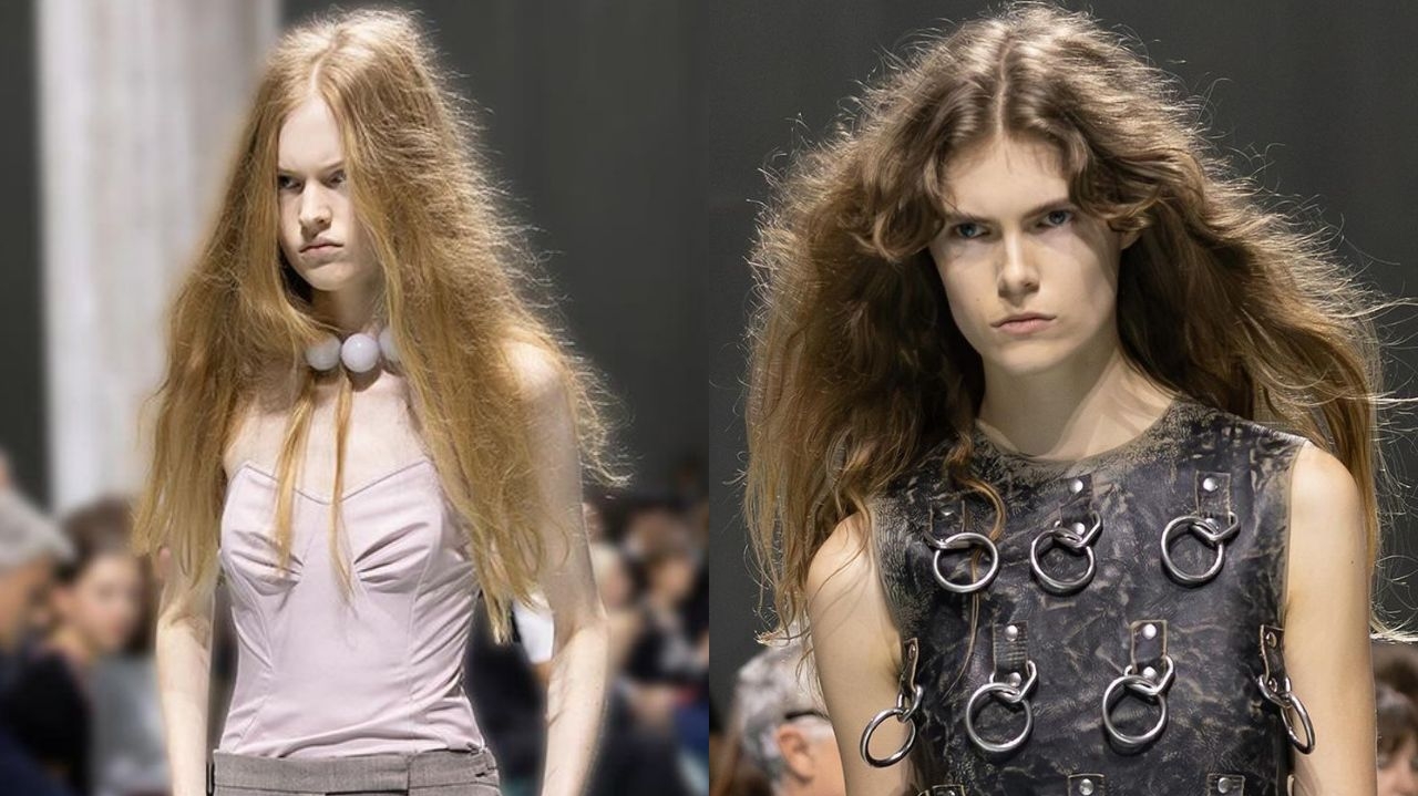 MFW: cabelo com frizz é protagonista do desfile das grifes Prada e Fendi