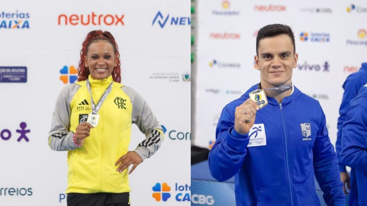 Rebeca Andrade e Caio Souza vencem no Campeonato Brasileiro de Ginástica Artística