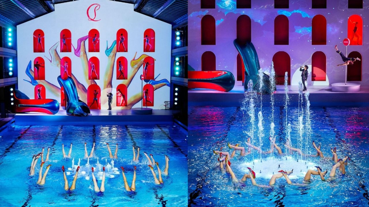 Louboutin faz apresentação na Piscine Molitor para a Paris Fashion Week