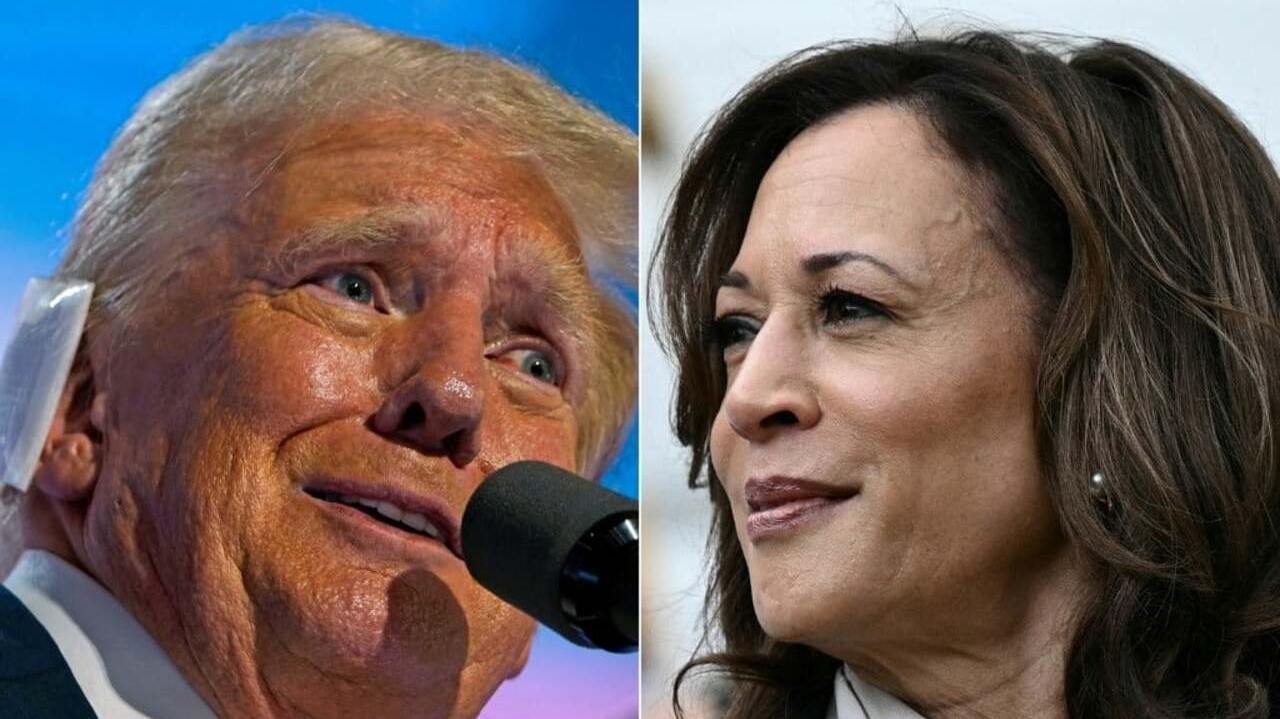 Harris e Trump aparecem empatados em pesquisa nos estados-chave