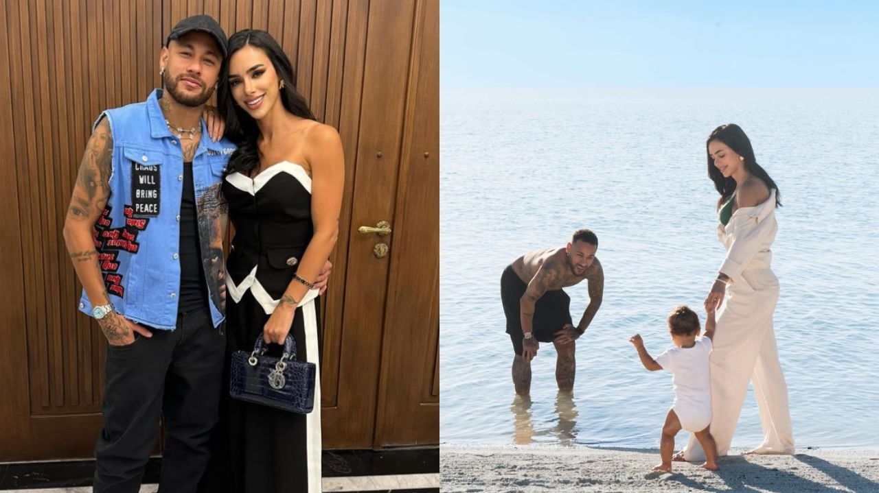 Neymar compartilha foto carinhosa ao lado de Bruna Biancardi e filha Mavie