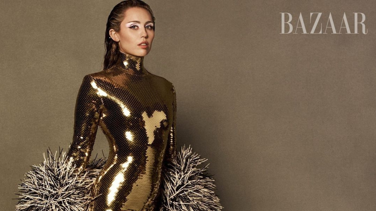 Miley Cyrus entrega beleza e conceito ao sair na capa da revista Bazaar