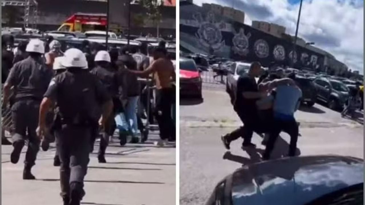 Torcedores do Corinthians confrontam a Polícia Militar, oito são presos