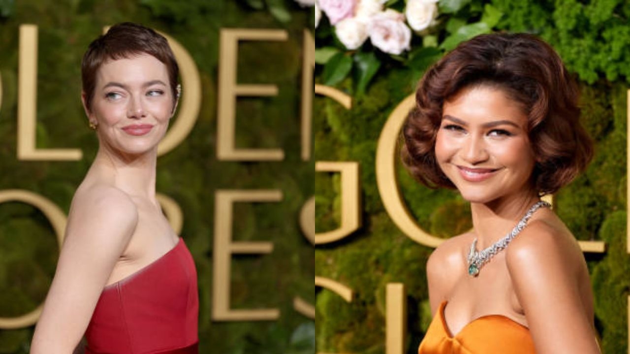 Zendaya e Emma Stone exibem novo visual no globo de ouro 2025