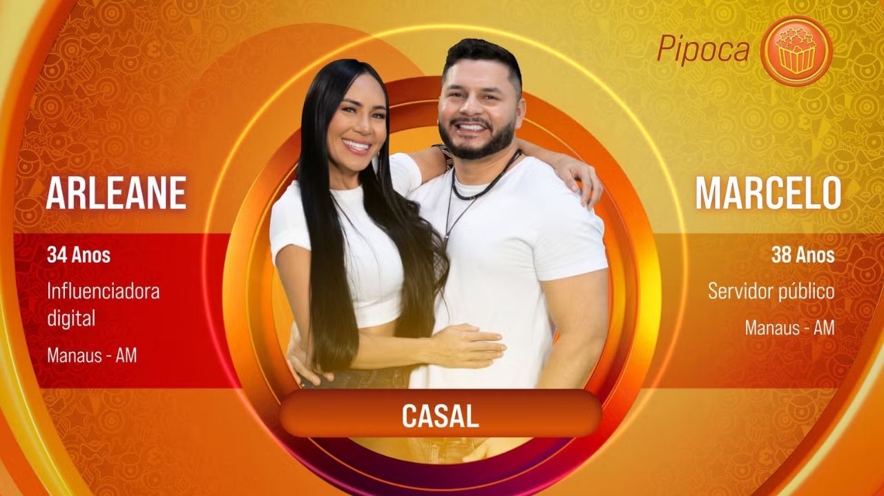 BBB 25: Arleane e Marcelo são a nona dupla confirmada no programa