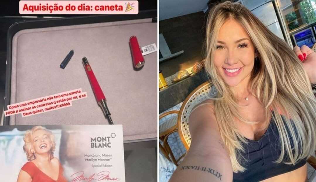 Virginia Fonseca compra caneta Montblanc em homenagem a Marilyn Monroe para assinar contratos