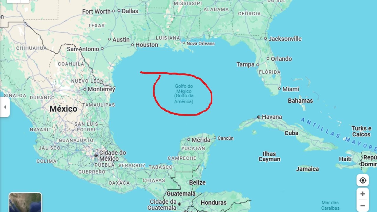 Google altera as buscas do Golfo do México para Golfo da América