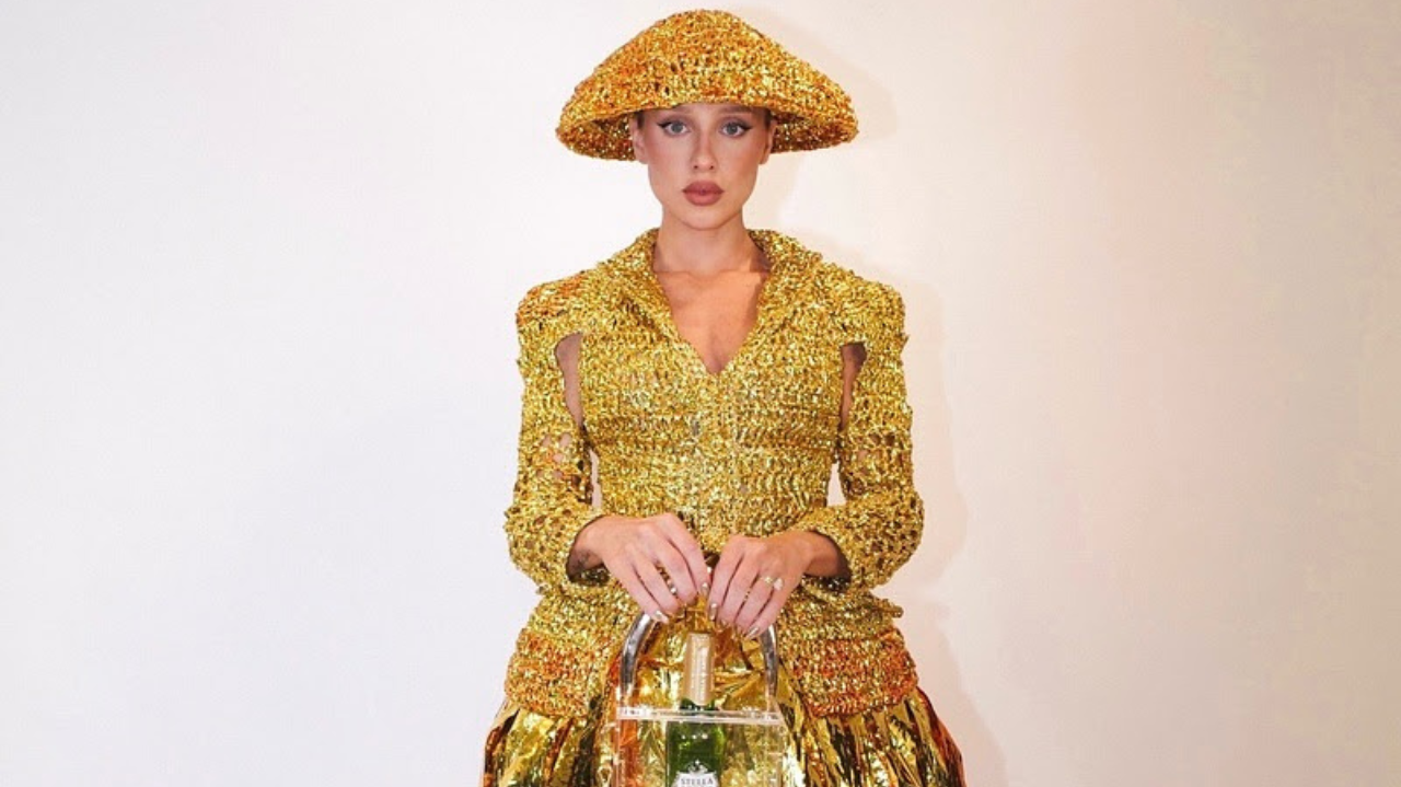 Malu Borges comparece ao Baile da Vogue com look icônico