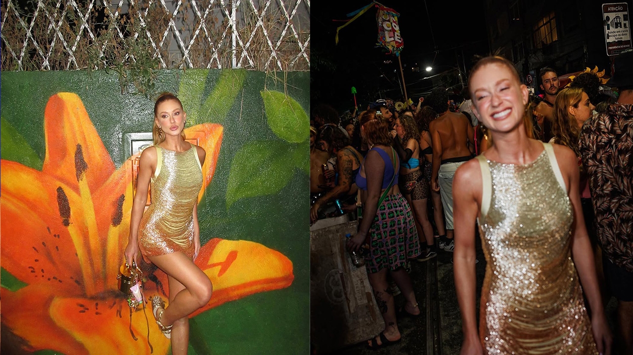 Marina Ruy Barbosa curte carnaval em bloquinho de rua no Rio