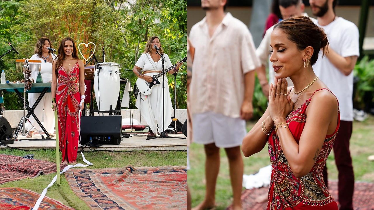 Anitta começa semana de comemorações de aniversário com ritual hindu
