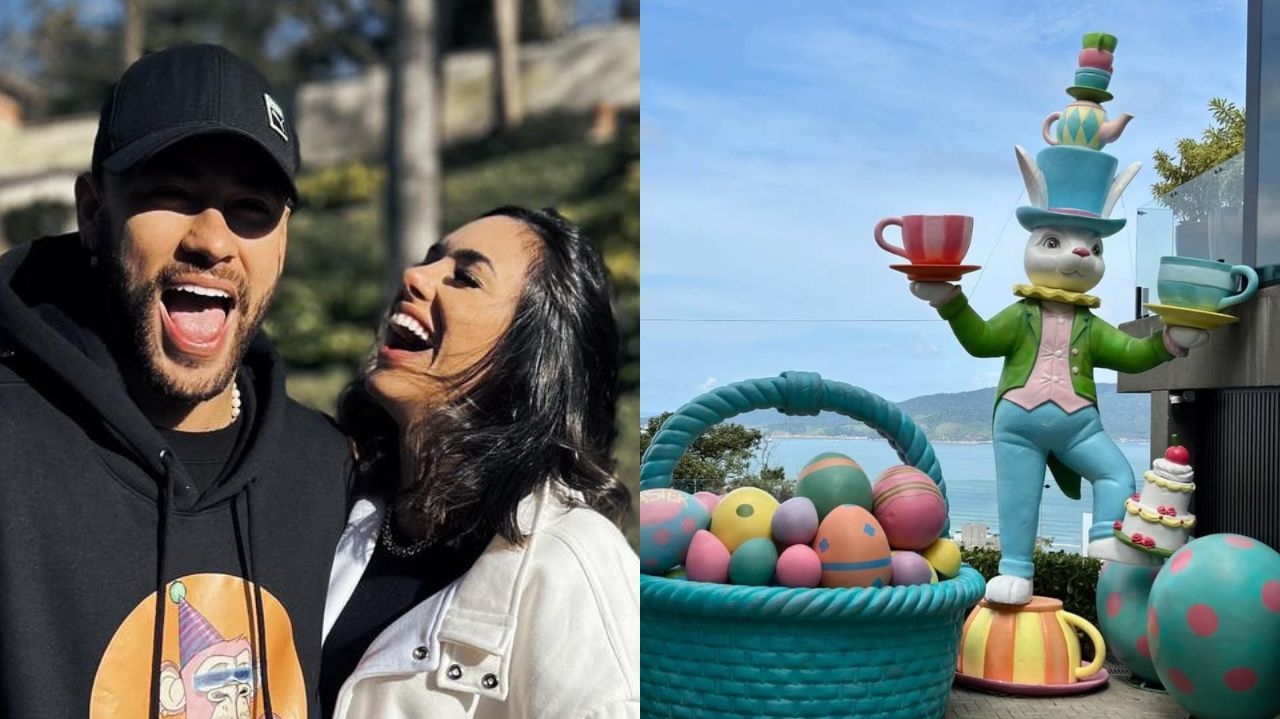 Em celebração de Páscoa luxuosa, Neymar e Bruna realizam almoço com familiares