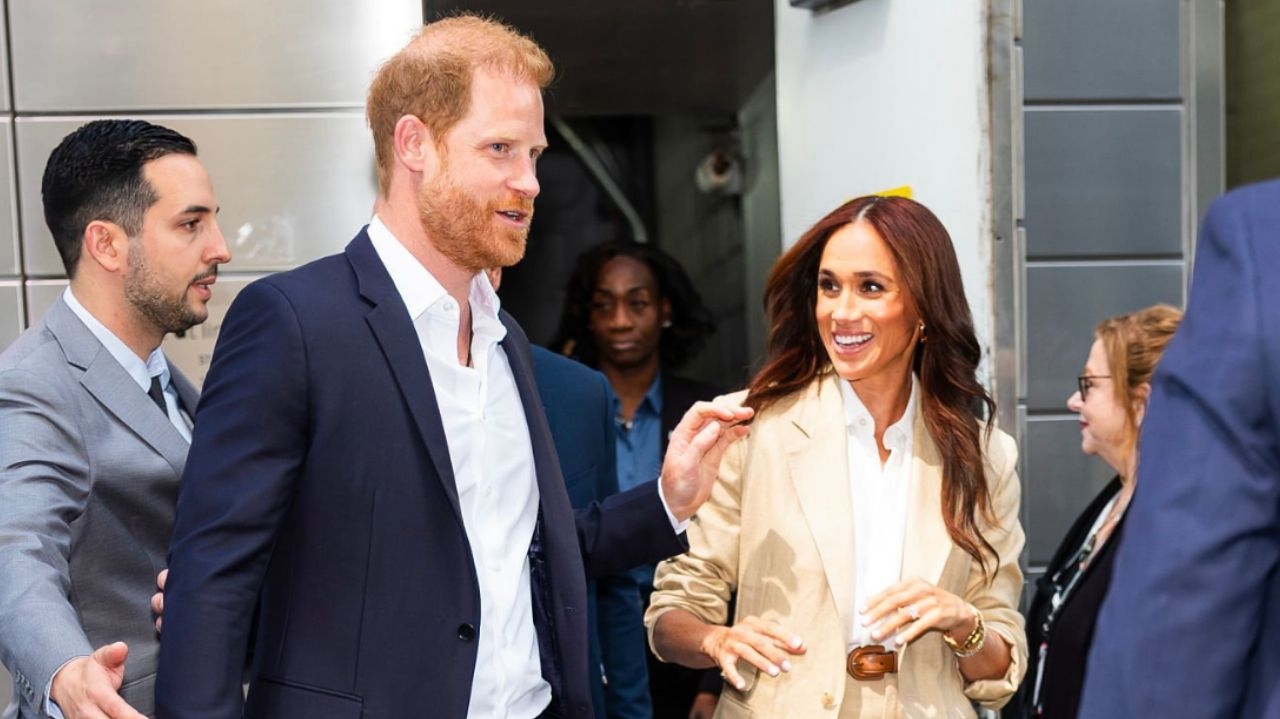 Meghan Markle comparece ao TIME100 Summit ao lado de seu marido, príncipe Harry