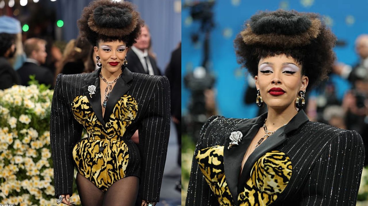 Met Gala 2025: Doja Cat ousa com ‘power suit’ inesperado e visual oitentista