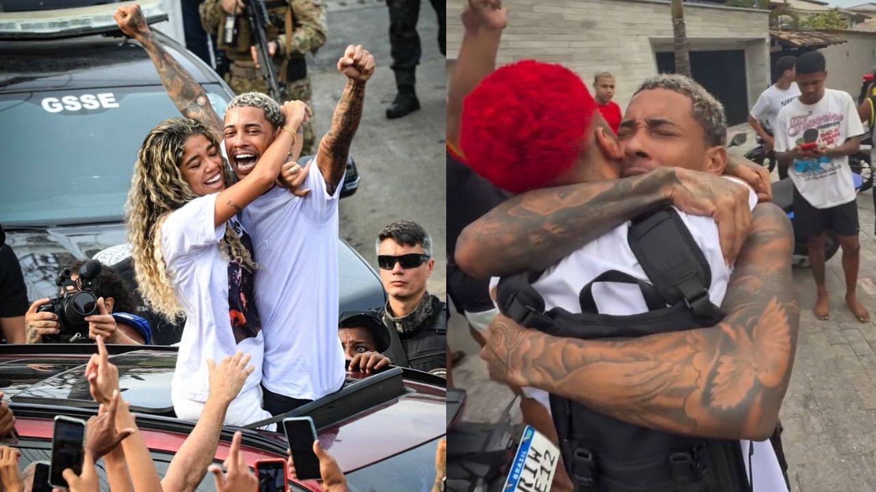 Saída de MC Poze do presídio é marcada por celebração e protesto