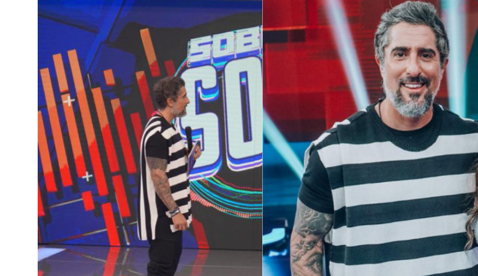 Longe das regras da Record, Marcos Mion comemora ao apresentar o “/Caldeirão”/ de camiseta