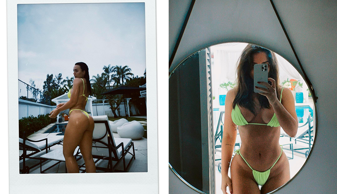 Rafa Kaliman surge deslumbrante com biquíni amarelo