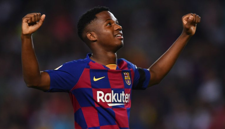 Com 18 anos de idade, Ansu Fati supera Messi em número de gols no Barcelona