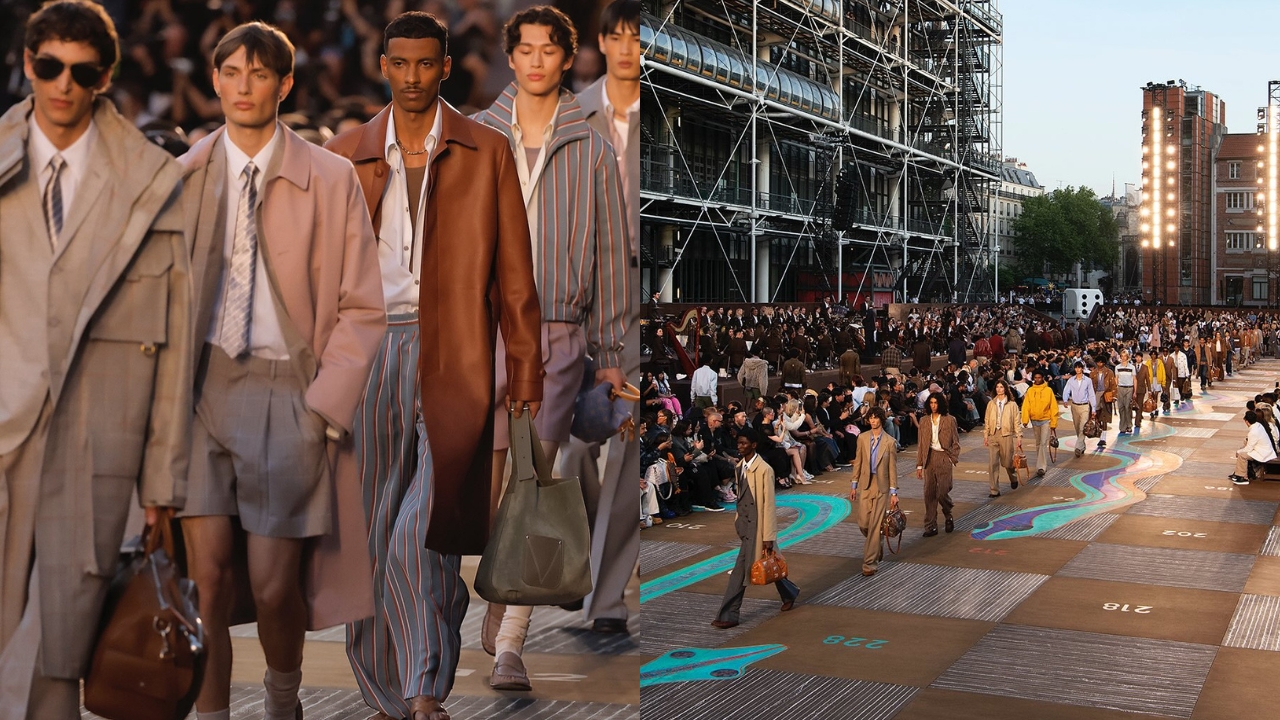 Louis Vuitton transforma Paris em passarela e exibe alfaiataria moderna e ousadia criativa sob o olhar de Pharrell Williams  |  Reprodução/Instagram/@louisvuitton
