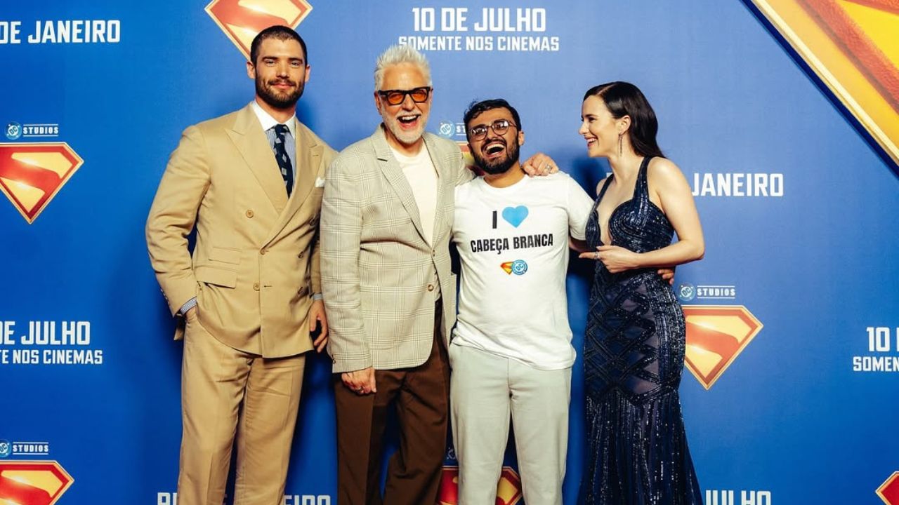 Atores e diretor do filme Superman no Brasil | Reprodução/Instagram/@jamesgunn