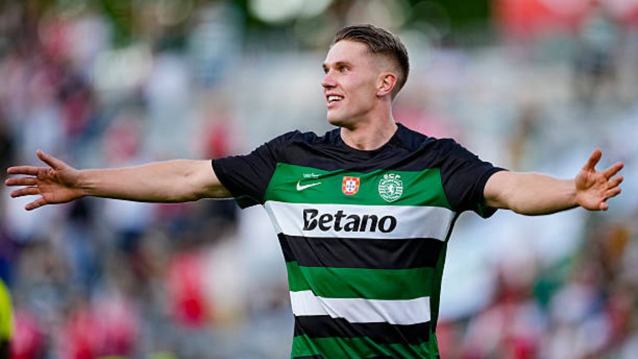 Viktor Gyokeres celebra a  final da Taça de Portugal, em maio de 2025 | Reprodução/Pedro Loureiro/Eurasia Sport Images/Getty Images Embed |