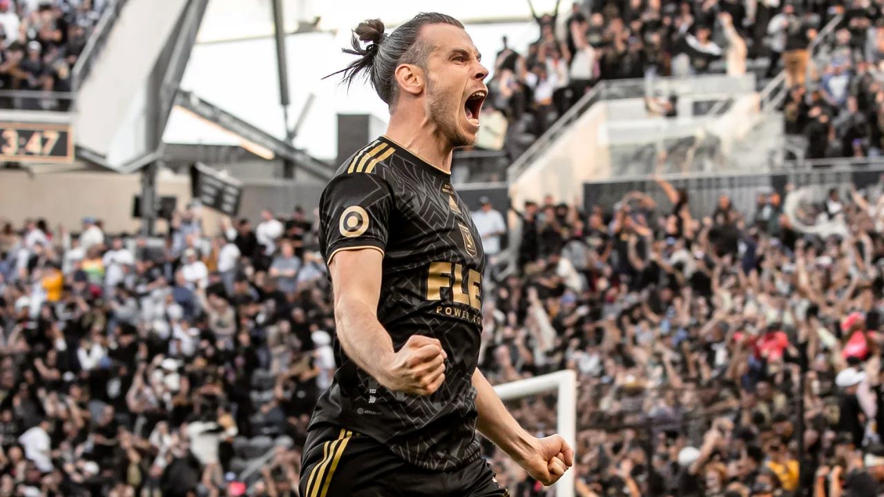 Gareth Bale durante comemoração | Reprodução/ Mlssoccer / Kevork Djansezian