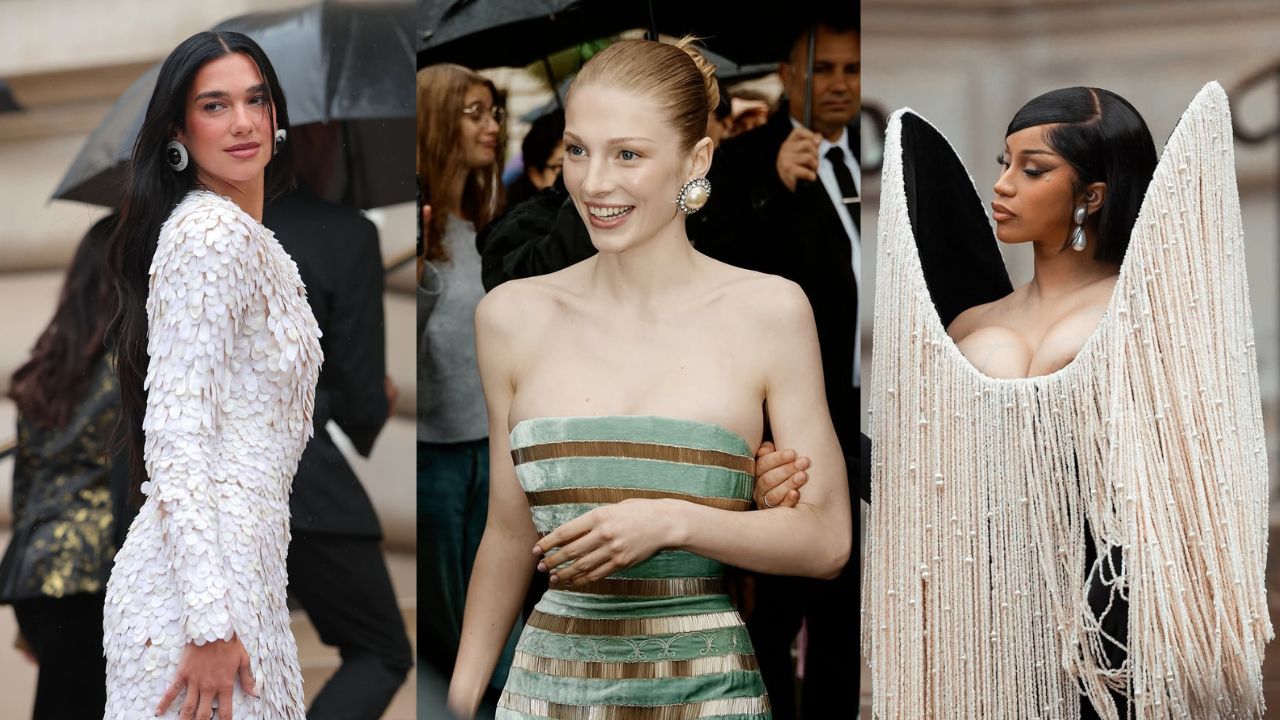 Dua Lipa, Hunter Schafer e Cardi B no desfile da Schiaparelli na semana de Alta Costura 2025 / Fotos: Reprodução/ Neil Mockford/Jacopo Raule/  Getty Images Embed