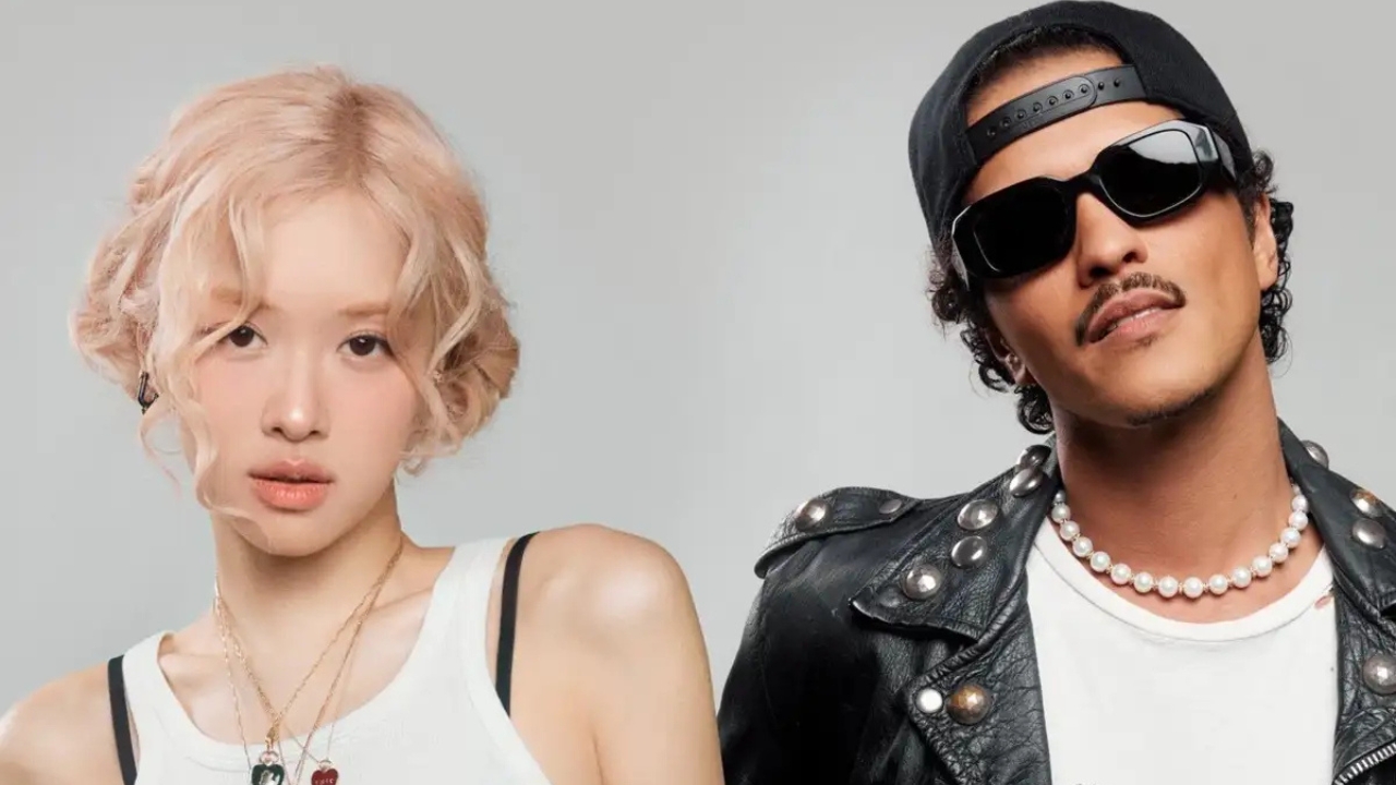 Rosé e Bruno Mars na campanha de divulgação do single 'APT' | Reprodução/divulgação/Columbia Records