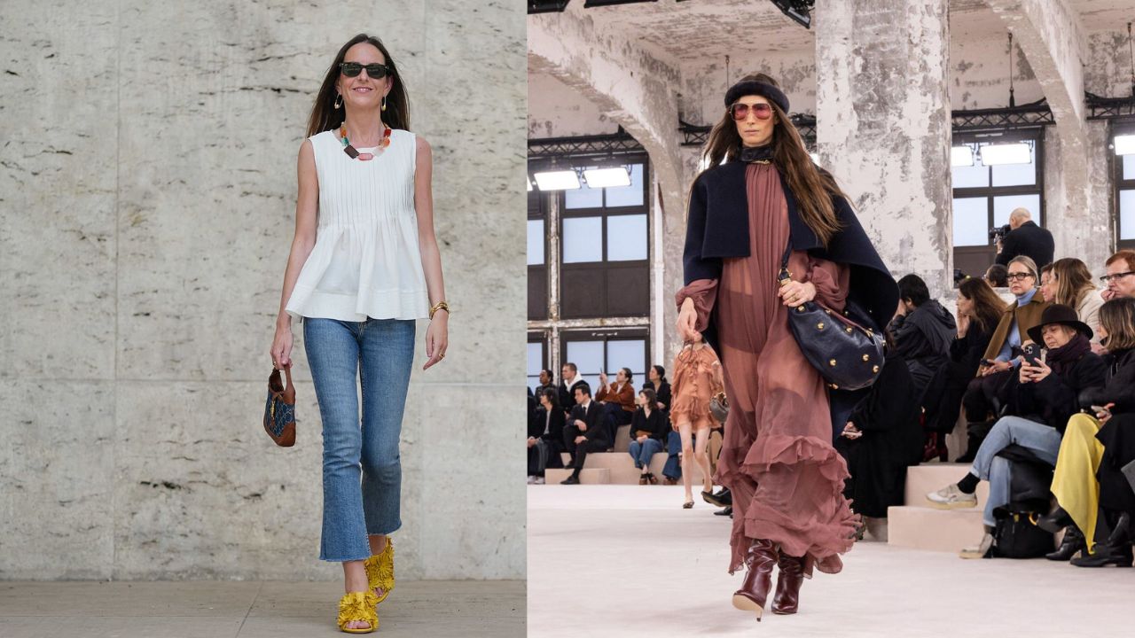 Alba Garavito Torre em evento Paris e Desfile da Cholé durante a semana de moda / Foto 1: reprodução/Edward Berthelot/Getty Images embed  Foto 2: Reprodução/  Peter White/Getty Images Embed