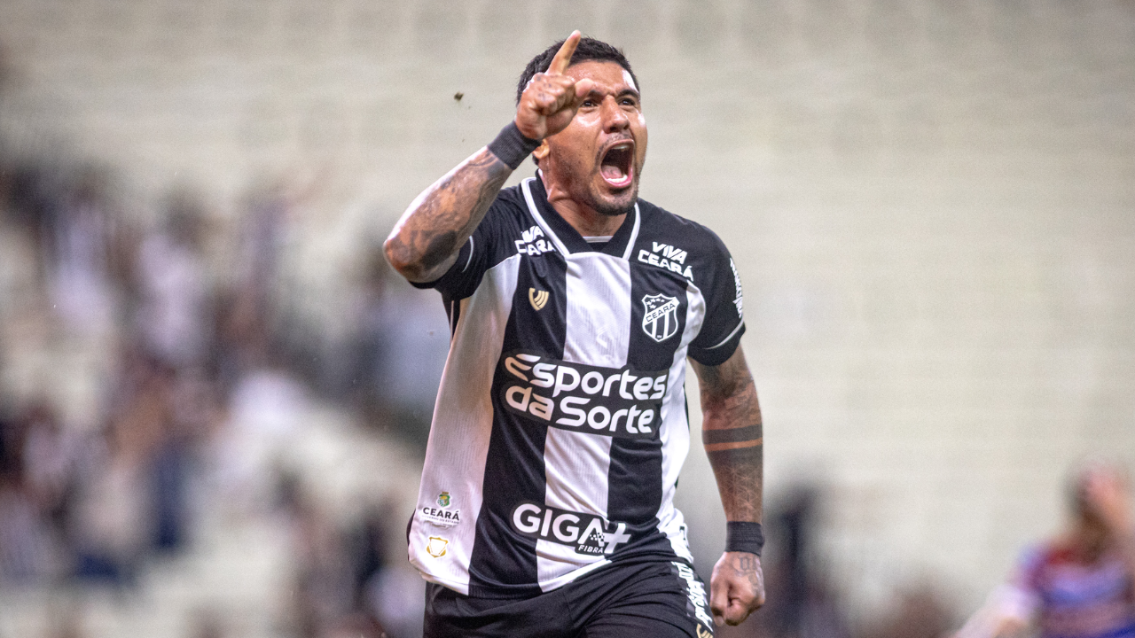 Galeano comemora gol da vitória do Ceará no Clássico Rei | Reprodução/X/Ceará SC