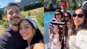 Sabrina Sato visita cidade natal da avó na Suíça em viagem com Nicolas Prattes e família