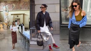 Saia de couro é aposta certa para compor looks poderosos neste inverno
