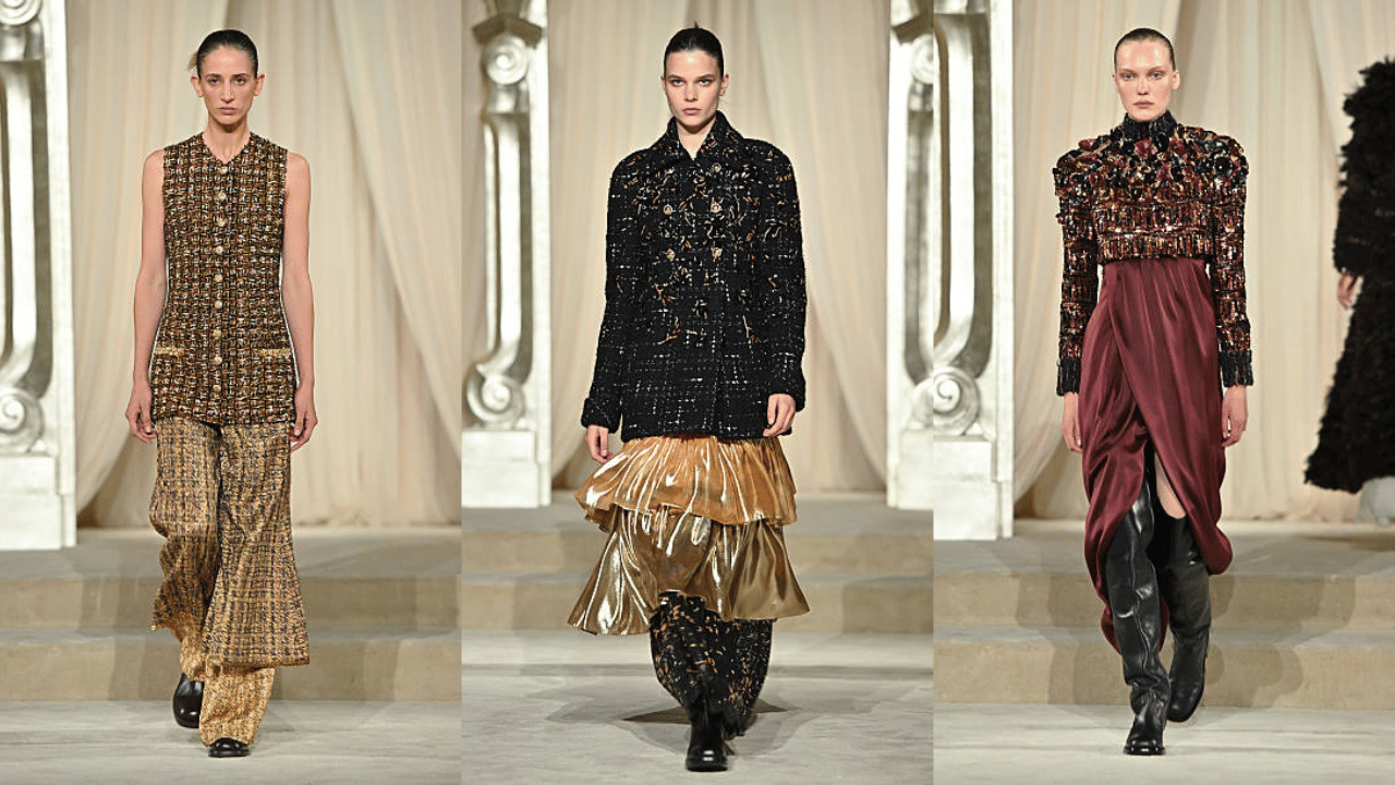 Coleção Outono/Inverno 2025/2026 da Chanel | Reprodução/Stephane Cardinale/Getty Images Embed