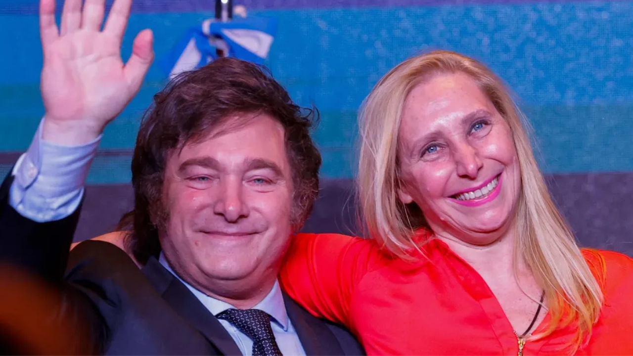 O presidente da Argentina Javier Milei e sua irmã Karina Milei  | Reprodução/EFE/Juan Ignacio 