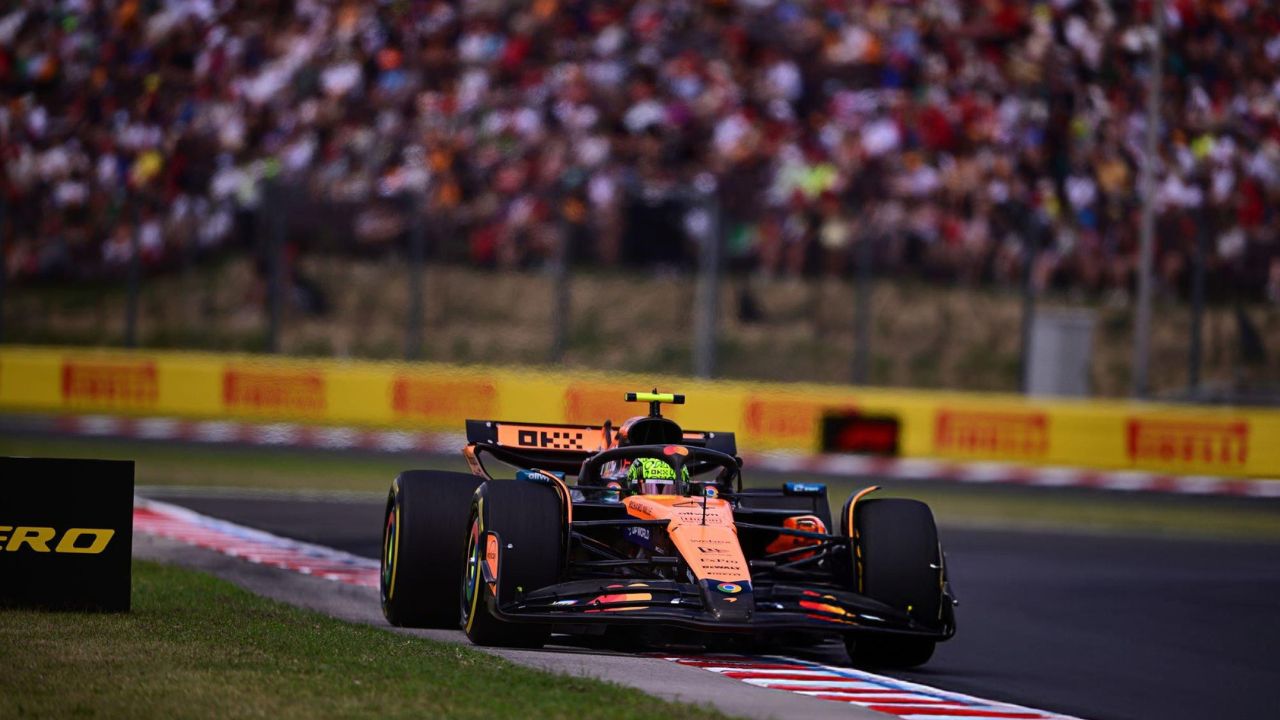 Lando Norris no circuito Hungaroring I Reprodução/ 	NurPhoto/ Getty Images Embed