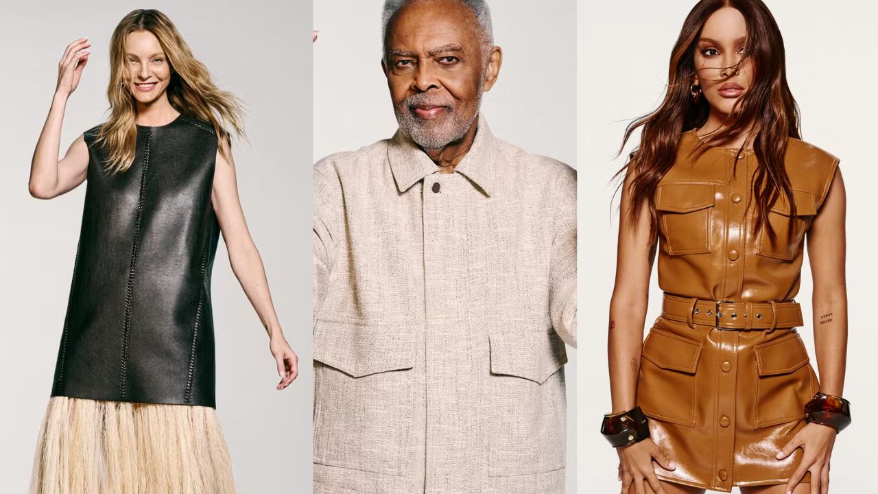 Anitta, Caroline Trentini e Gilberto Gil na campanha da H&M (Fotos: Reprodução/Instagram/@nfwmagazine)