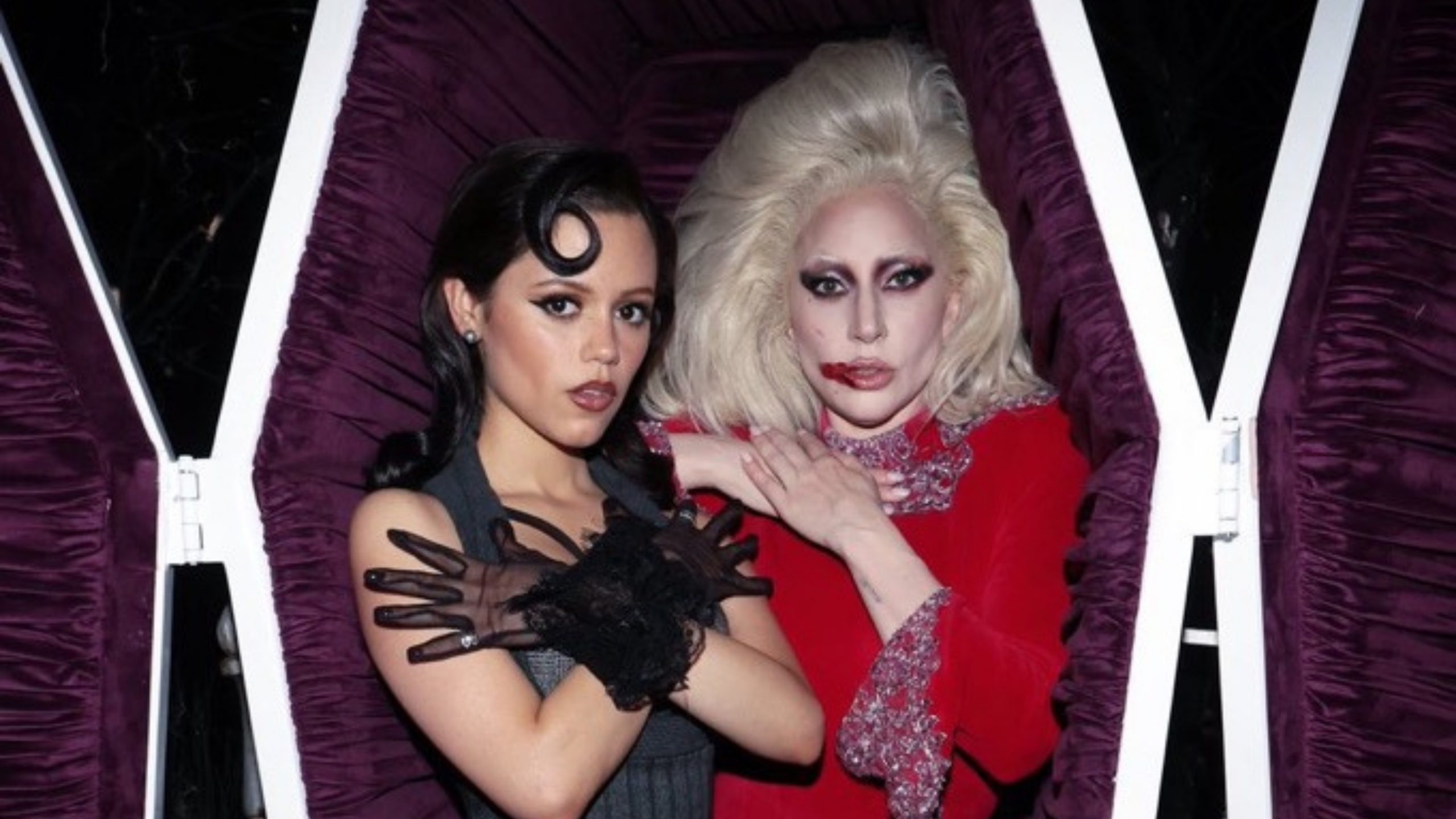 Jenna Ortega e Lady Gaga | Reprodução/X/@popbase