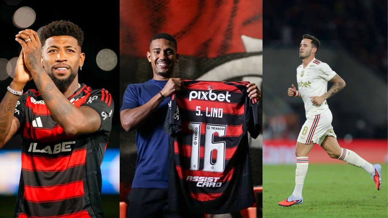 Emerson Royal, Samuel Lino e Saul Ñiguez | Reprodução/Instagram/@emerson_royal /@Flamengo/Clube de Regatas do Flamego/Gilvan de Souza