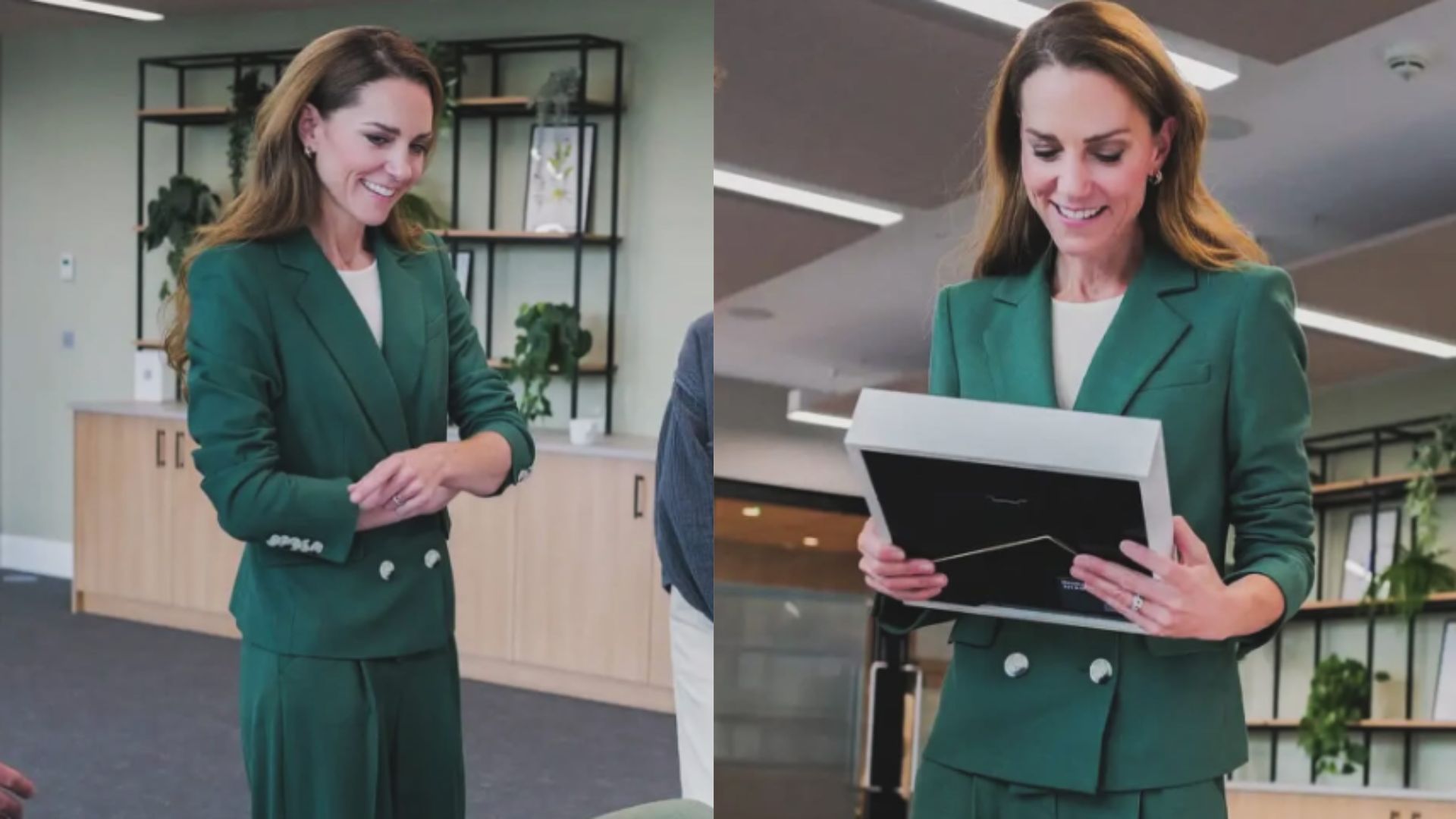 Kate Middleton com blazer assinado por Veronica Beard | Reprodução/Instagram/@dresslikeroyalty19